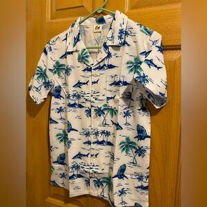 Tropical Print Kids Button Down Shirt